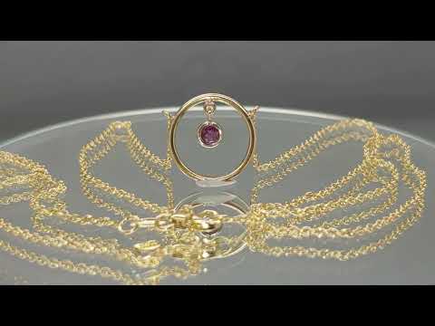 MJW Jewelry Display: Circle Necklace With Floating Ruby or Emerald