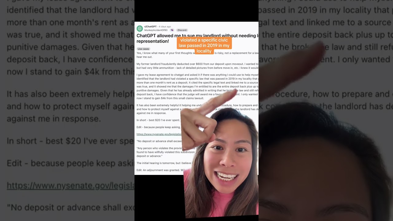 Using ChatGPT to help sue landlord over unreturned deposit! - how do I use chatgpt to help me draft