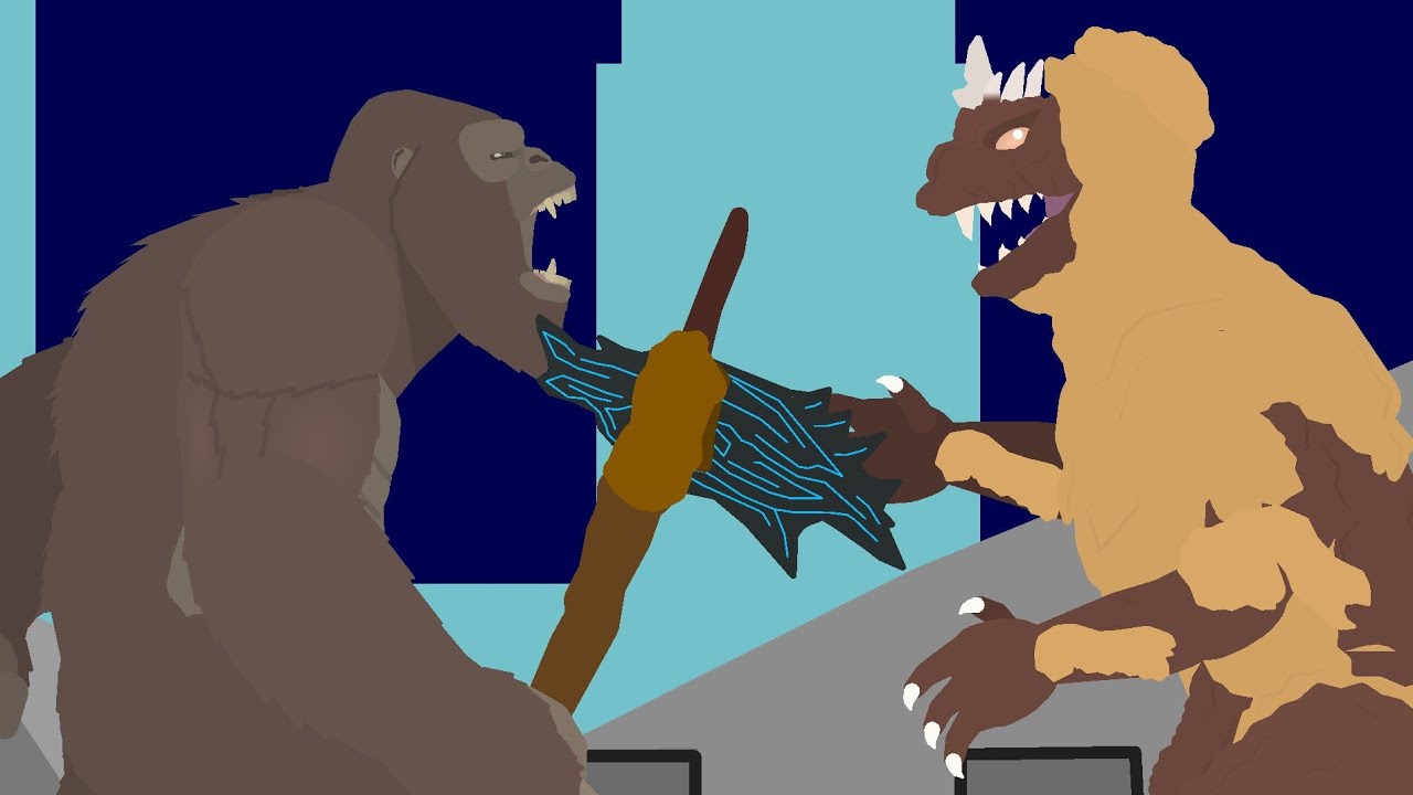 kong (2021) vs king caesar (stick nodes brendynox) (animation)