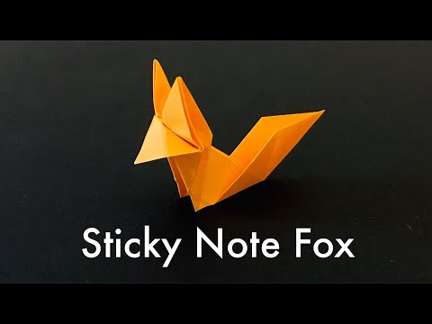 Origami Fox - Sticky Note Origami - Easy Tutorial