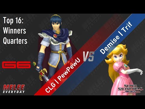 Genesis 6 - CLG | PewPewU (Marth) vs. Demise | Trif (Peach) - SSBM - Top 16 - WQ