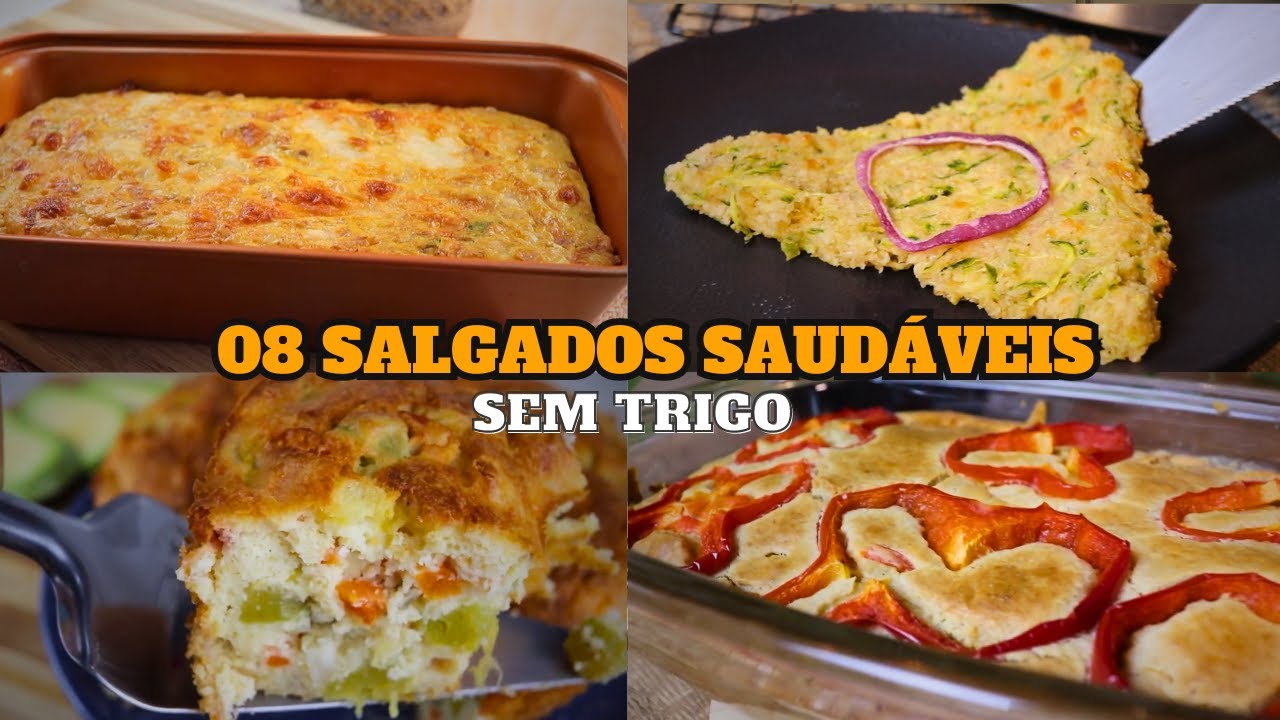 08 Receitas de Salgados Saudáveis para Lanchar/ SEM TRIGO ( Compilado)
