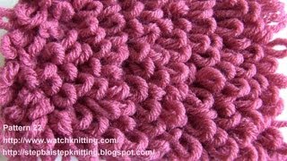 (Loop stitch) - Embossed Knitting Patterns- Free Knitting Tutorials - Watch Knitting- pattern 22