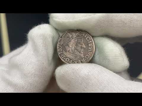 Zygmunt II August, Trojak Gdańsk 1557 - bez obwódki - RZADKI