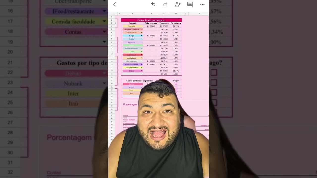 PLANILHA PARA CONTROLE FINANCEIRO? Você se organiza assim?