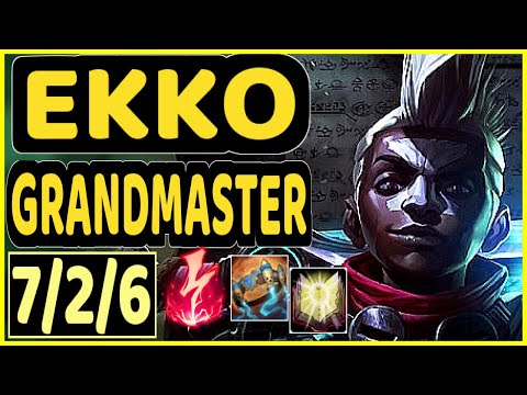 SKT T1 FAKER (EKKO) - 7/2/6 KDA MID GAMEPLAY - KR Ranked GRANDMASTER