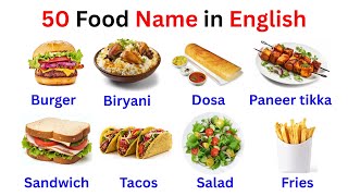 50 Food Name with Examples | Learn English Food Vocabulary | Fun Way to Learn English