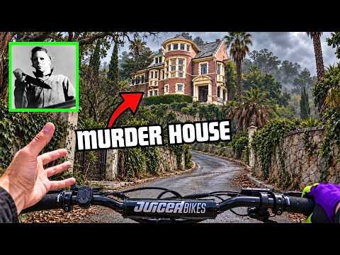 Riding to AHS MURDER HOUSE and MOST famous HORROR MOVIE Houses IN LA (E-Bike POV, Juiced Scrambler)