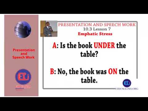 Presentation and Speech: How “Emphatic Stress’’ can improve your communication skills part 1