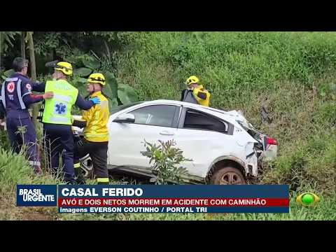 Avó e dois netos morrem em acidente na BR-163, em Bom Jesus do Sul