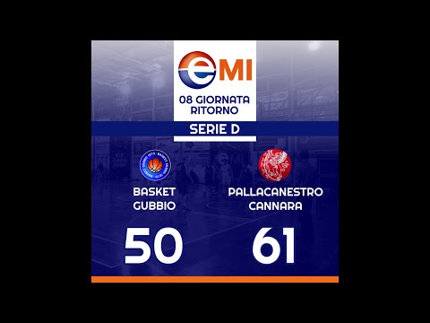 Gubbio-Cannara 50-61 - Basket Serie D - 23 febbraio 2020
