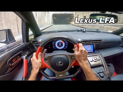 Lexus LFA Accelerating in Tunnels - Insane Tesla Almost Crashes (POV Binaural Audio)