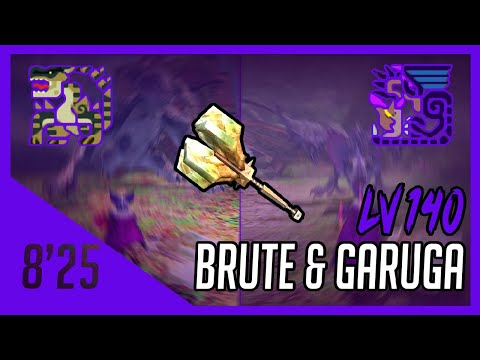 [MH4U/Citra] Lv140 Brute Tigrex & Yian Garuga | Hammer | 8'24"80