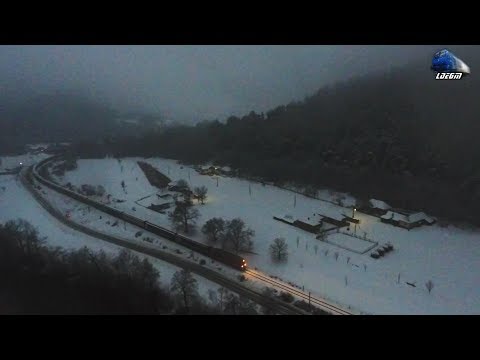 [Drone] LDE2100 609 011-5 in Zăpadă/Snow in Defileul Crișului Repede Canyon - 20 January 2019