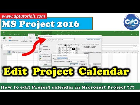 How to edit Project calendar in Microsoft Project 2016 || MSP Tutorials ||  dptutorials