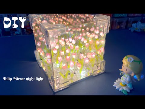 DIY Tulip Mirror Night Light | Step-by-Step Tutorial ✨🌷