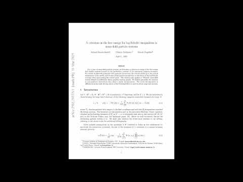 A criterion on the free energy for log Sobolev inequalities in mean field particle systems 2503 2437