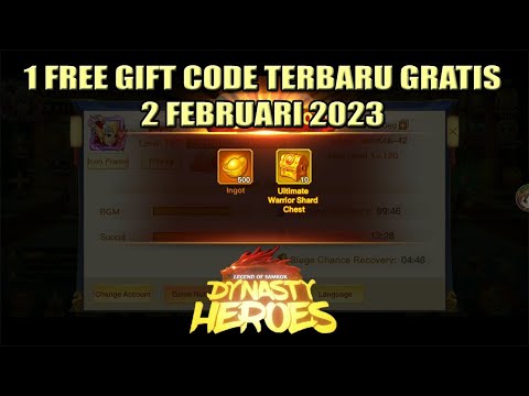1 Free New Gift Code Terbaru Gratis 2 Februari 2023 | Dynasty Heroes - Legend of Samkok | Mimin Spy