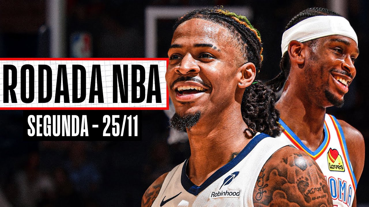 SHAI domina com 37 pontos pelo THUNDER; JA MORANT volta com enterrada sensacional - Rodada NBA 25/11