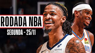 SHAI domina com 37 pontos pelo THUNDER; JA MORANT volta com enterrada sensacional - Rodada NBA 25/11