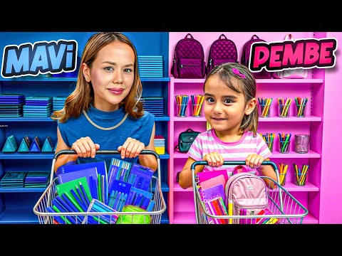 24 SAAT TEK RENK KIRTASİYE ALIŞVERİŞİ CHALLENGE !? | Gamze Karta Öykü Karta