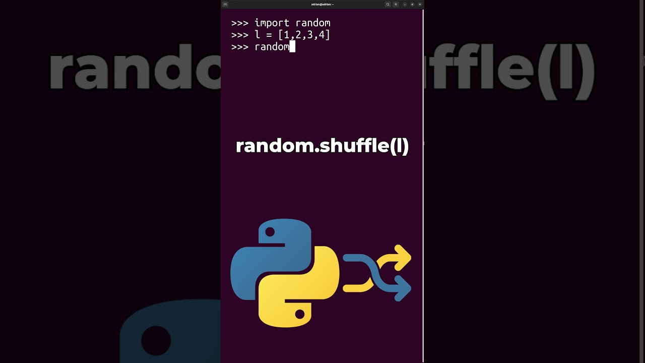 Randomly Shuffling a Python List! #python #coding