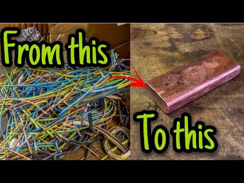 COPPER WIRE MELTDOWN/COPPER INGOT/SCRAPPING COPPER WIRE/ devil forge / #backyardmelting