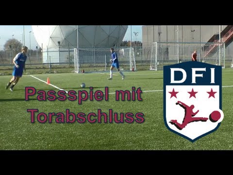 Traingseinheit zum Passspiel (Übung 4 mit Torschuss) -  am Deutschen Fußball Internat Bad Aibling