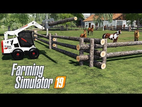 How to Build a Log Fence in Farming Simulator 19 - FS19 Construction