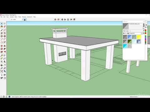 Sketchup Architect From 2D to 3D : Lesson 9 adding a fireplace, cabinets and countertop