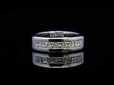 1 Carat Princess Cut Channel Set Diamond Men's Wedding Band