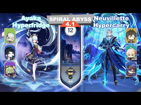 C0 Ayaka Hyperfridge & C0 Neuvillette Hypercarry - Genshin Impact Spiral Abys 4.1