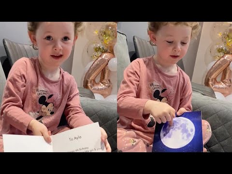 Little Girl Opens Birthday Card From Her "Daddy On The Moon"
