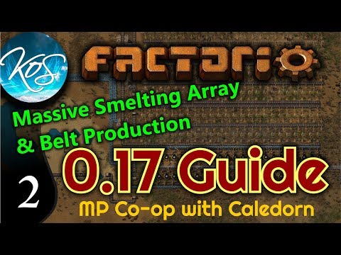 Factorio Guide 0.17 Ep 2: MASSIVE SMELTING ARRAY & BELT PRODUCTION -  MP w/ Caledorn!