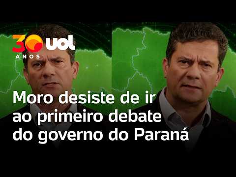 Moro desiste de ir ao debate da Band no Paraná: ‘Me recuso a entrar nesse jogo combinado’; vídeo