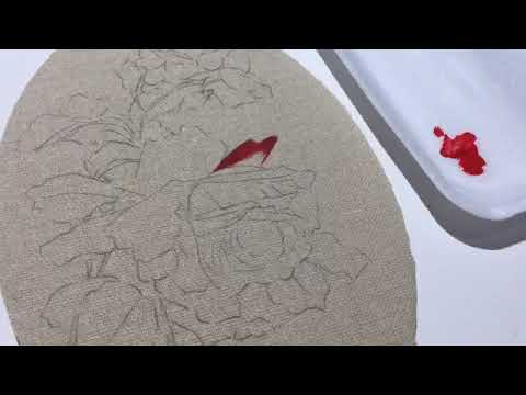 Pintura em tecido com rosa - parte 1
