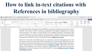 How to Hyperlink In-Text Citations to References in Word
