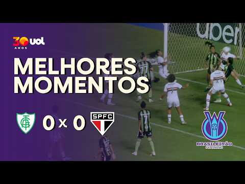 Gols e lances de América-MG x São Paulo