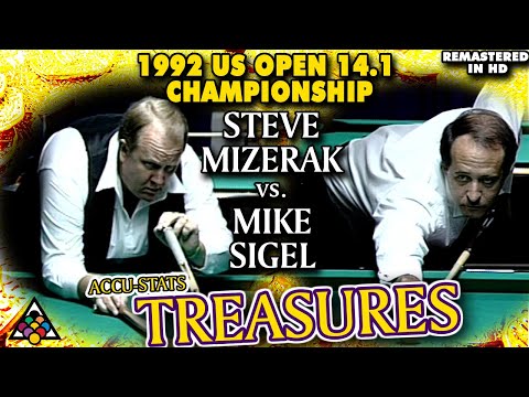 14.1: Steve MIZERAK vs Mike SIGEL - 1992 U.S. OPEN STRAIGHT POOL CHAMPIONSHIP