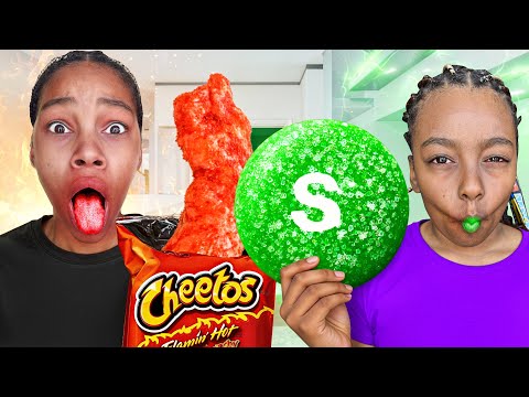 Giant SPICY vs SOUR Food Challenge!
