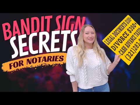 Bandit Sign Secrets For Successful Mobile Notary Signing Agent Business Revealed
