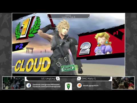 GUMS 14 Singles (Loser's Top 8) - Lingling (Peach/Bayonetta) vs DMG MattyG (Cloud/Mario)