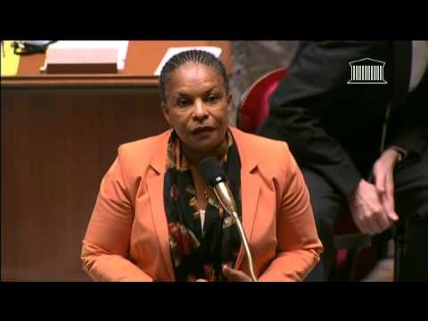 Christiane Taubira lors de l'adoption du mariage pour tous.