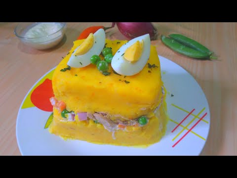 CAUSA RELLENA DE ATÚN ||😋 DELÍCIOSA RECETA PERUANA || Cocina fácil