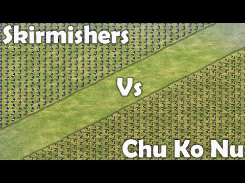 100 - 500 Chu Ko Nu Archers Vs 100 - 500 Skirmisher Archers || Age of Empires II: Definitive Edition