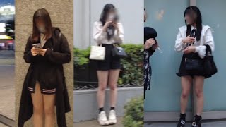 4K【大久保公園】病院前周辺をお散歩👣スラッとキレイな足が魅力的なP活立ち〇ぼ女子︎💕︎Walk in front of Okubo Park Hospital#okuboPark