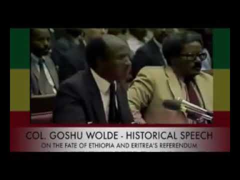 COL Goshu Wolde Historical Speech on the fate of Ethiopia and Eritrea's Referendum