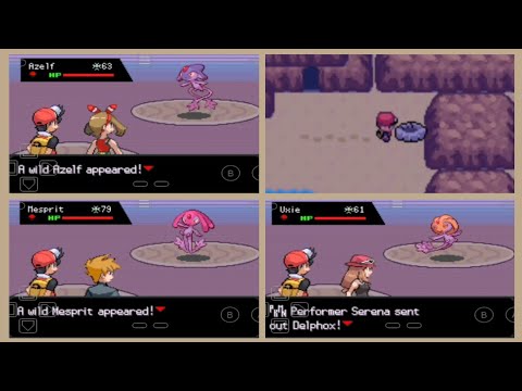 Location Uxie, Mesprit and Azelf in Raid Battle - Pokemon the last Fire Red v4.03 GBA