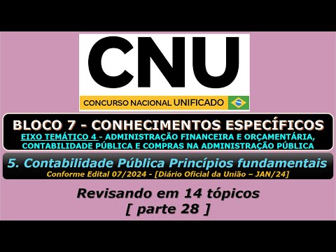 Contabilidade Pública Princípios fundamentais - [CNU - Bloco 7 - Eixo Temático 4]