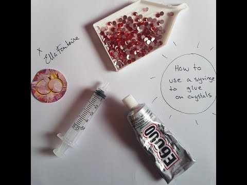 CRYSTAL QUEEN: How to use a syringe to glue on crystals / rhinestones